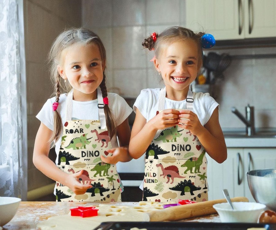 Kids Toys My Happy Helpers Kids Baking Sets | White Dinosaur Toddler Apron - Small