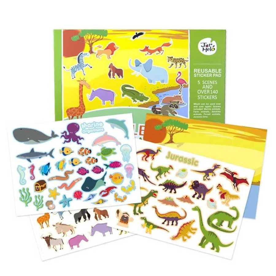 Kids Toys JarMelo Colour & Paint | Reusable Sticker Pad Set - Animal World