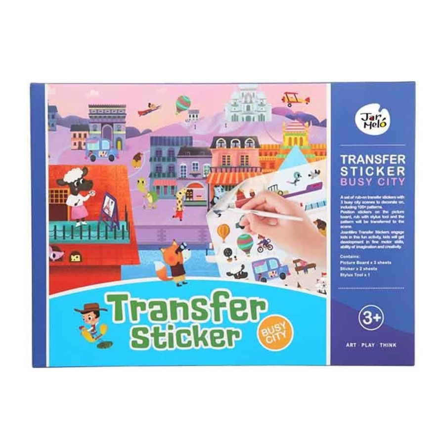 Kids Toys JarMelo Colour & Paint | Transfer Sticker Scenes Set - Busy City