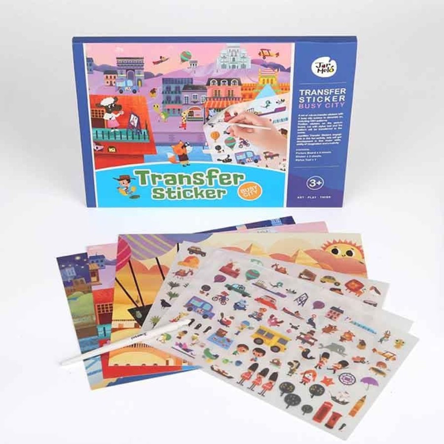 Kids Toys JarMelo Colour & Paint | Transfer Sticker Scenes Set - Busy City