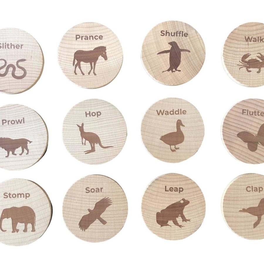 Kids Toys My Happy Helpers Wooden Puzzles | Move Your Body Discs - Animals