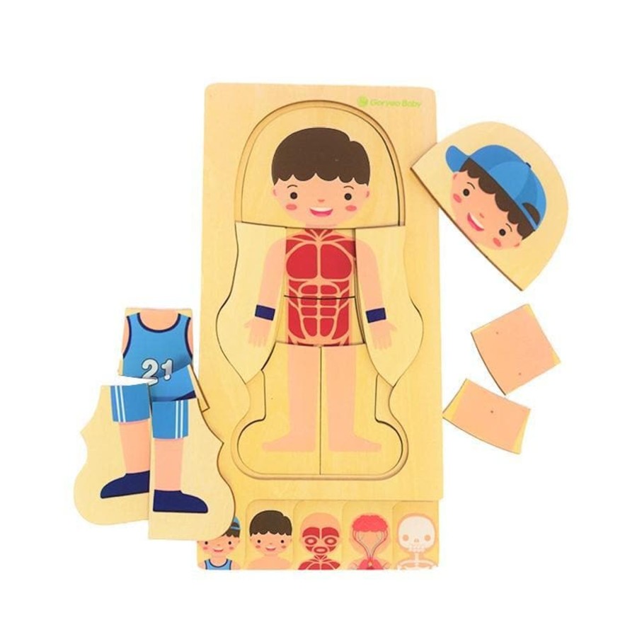 Kids Toys Goryeo baby Wooden Puzzles | Boy Body Puzzle