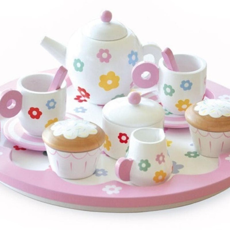 Kids Toys Indigo Jamm Wooden Food Sets | Flower Tea Party Set By Indigo Jamm