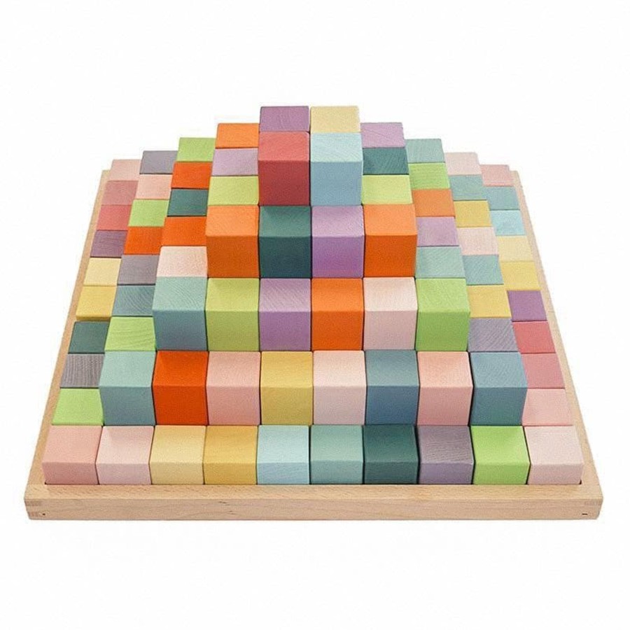 Kids Toys My Happy Helpers Wooden Toys | Pastel Large Stepped Block Set