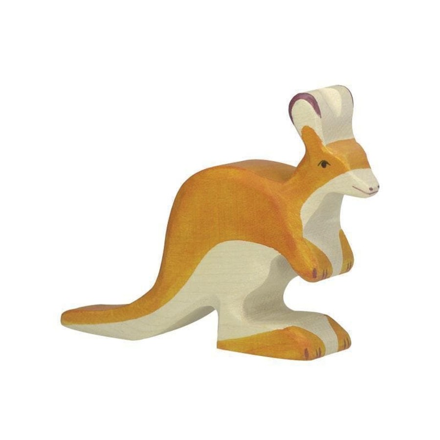 Kids Toys Holztiger Animal Figurines | Holztiger - Kangaroo, Small