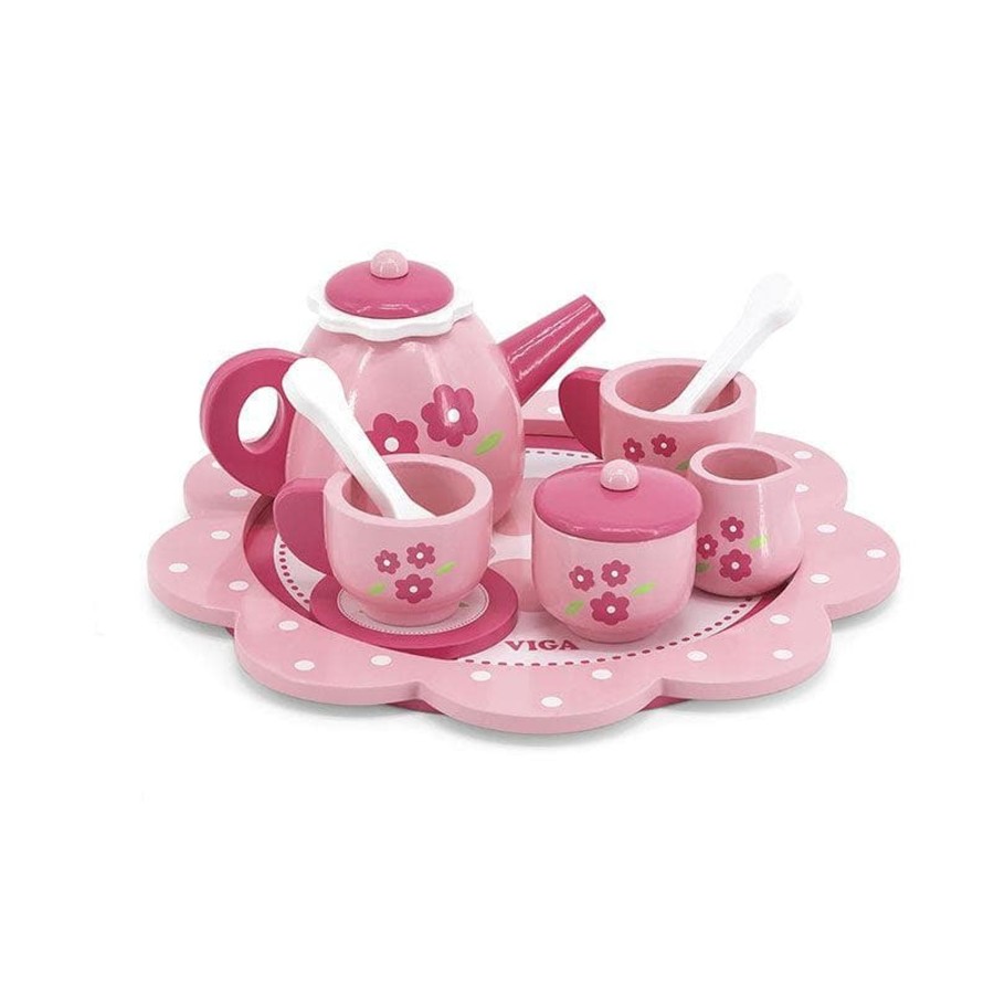 Kids Toys Viga Toys Kids Tea Sets | Tea Set - 12Pc