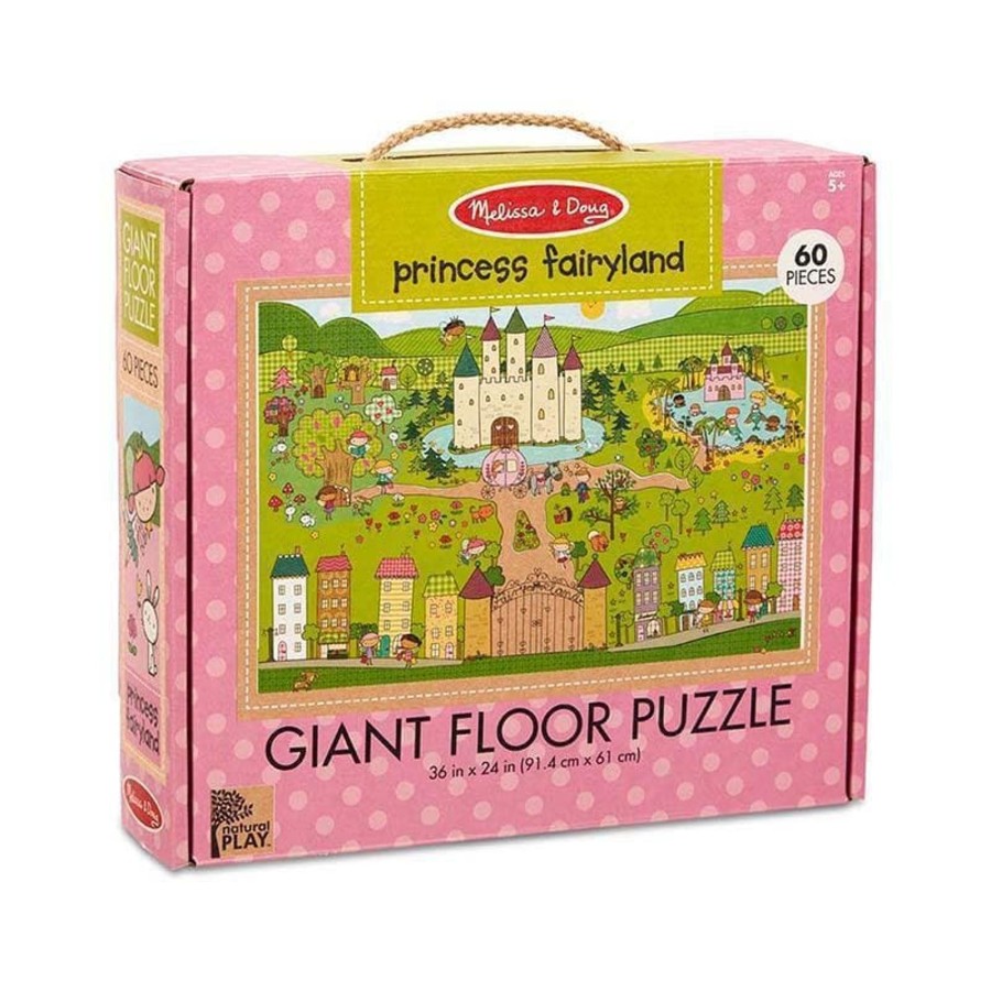 Kids Toys Melissa & Doug Wooden Puzzles | Natural Play - Giant Floor Puzzle - Princess Fairyland