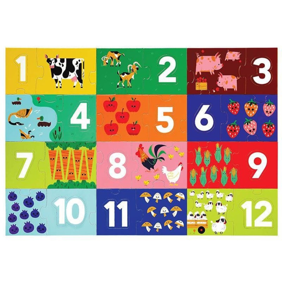 Kids Toys Crocodile Creek Wooden Puzzles | Let'S Learn Puzzle 36Pc - Barnyard 123