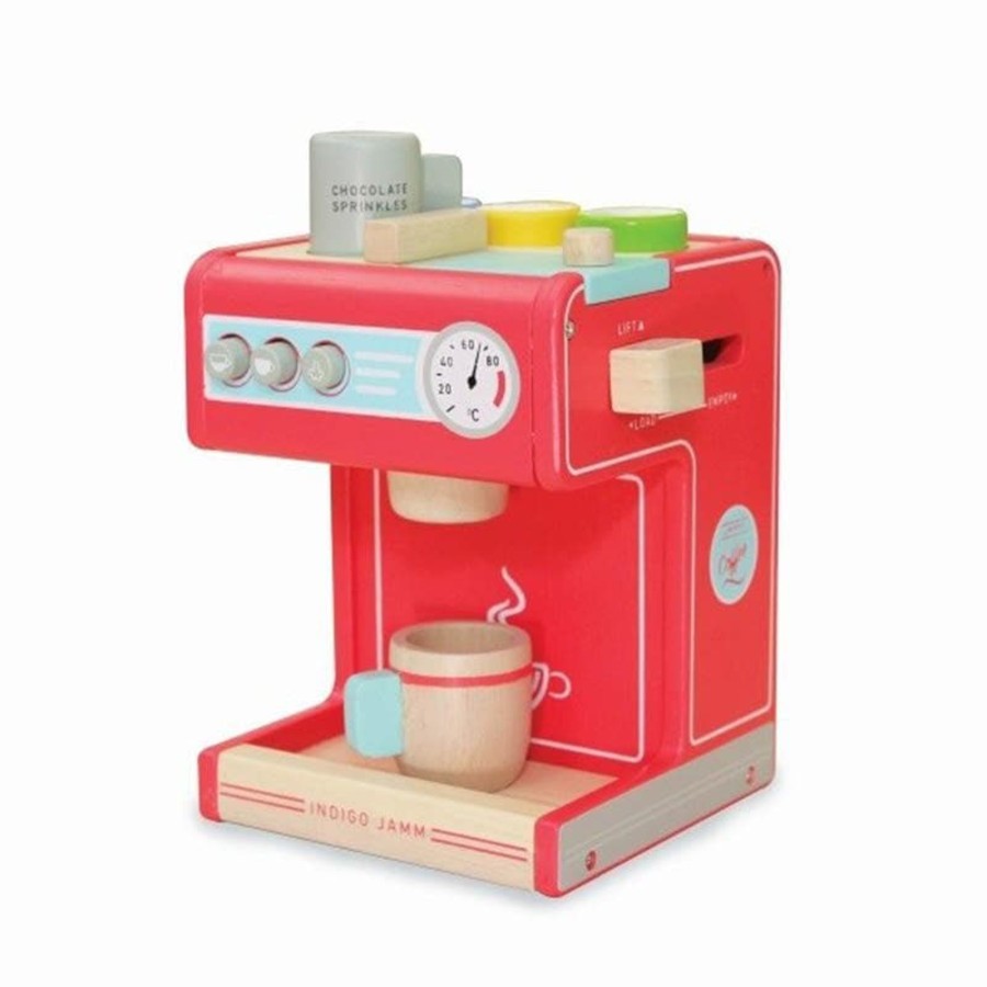 Kids Toys Indigo Jamm Wooden Food Sets | Jamm Coffee Machine