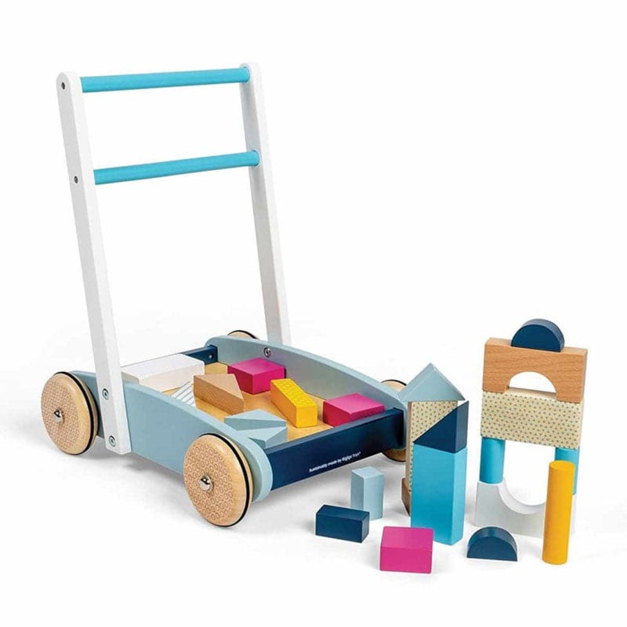 Babies & Toddlers Bigjigs Wooden Walker Wagons | Baby Walker With Bricks