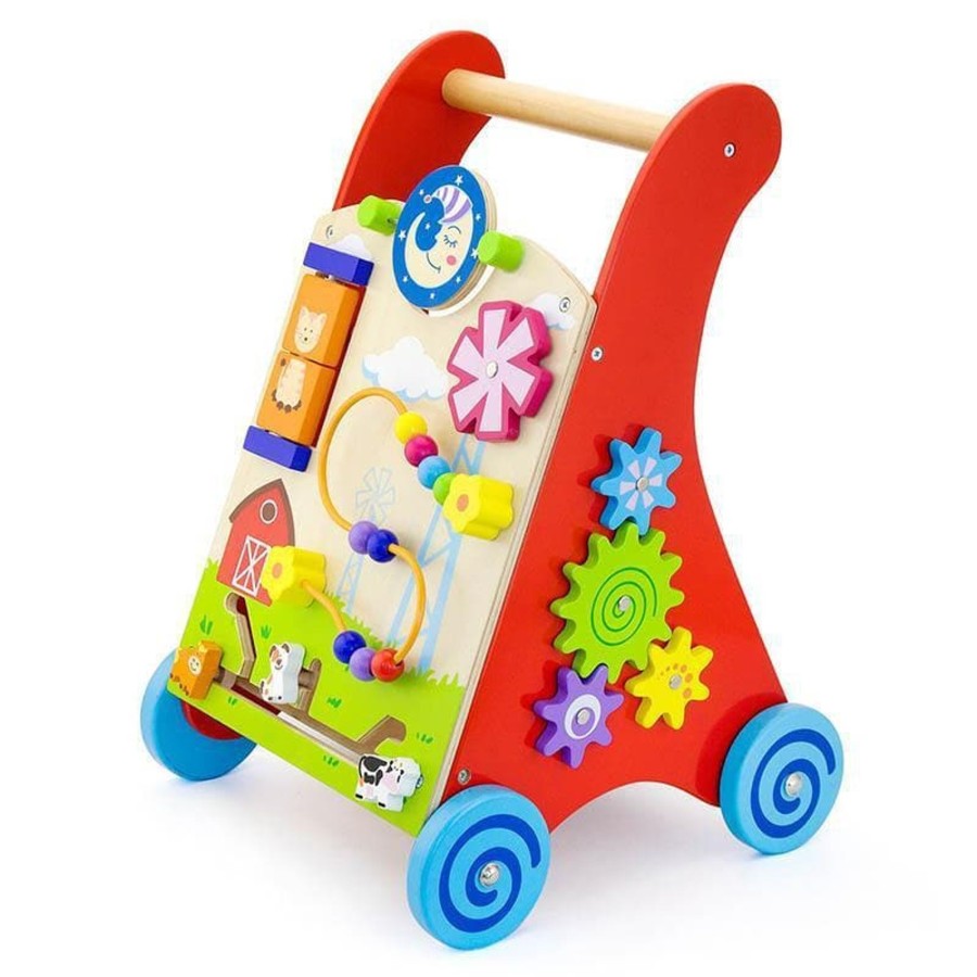 Babies & Toddlers Viga Toys Wooden Walker Wagons | Activity Baby Walker - Red