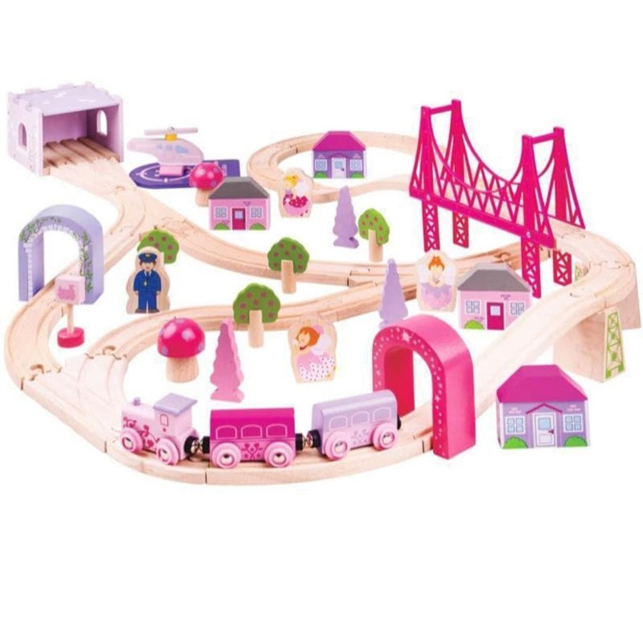 Kids Toys Bigjigs Wooden Train Sets | Fairy Town Train Set