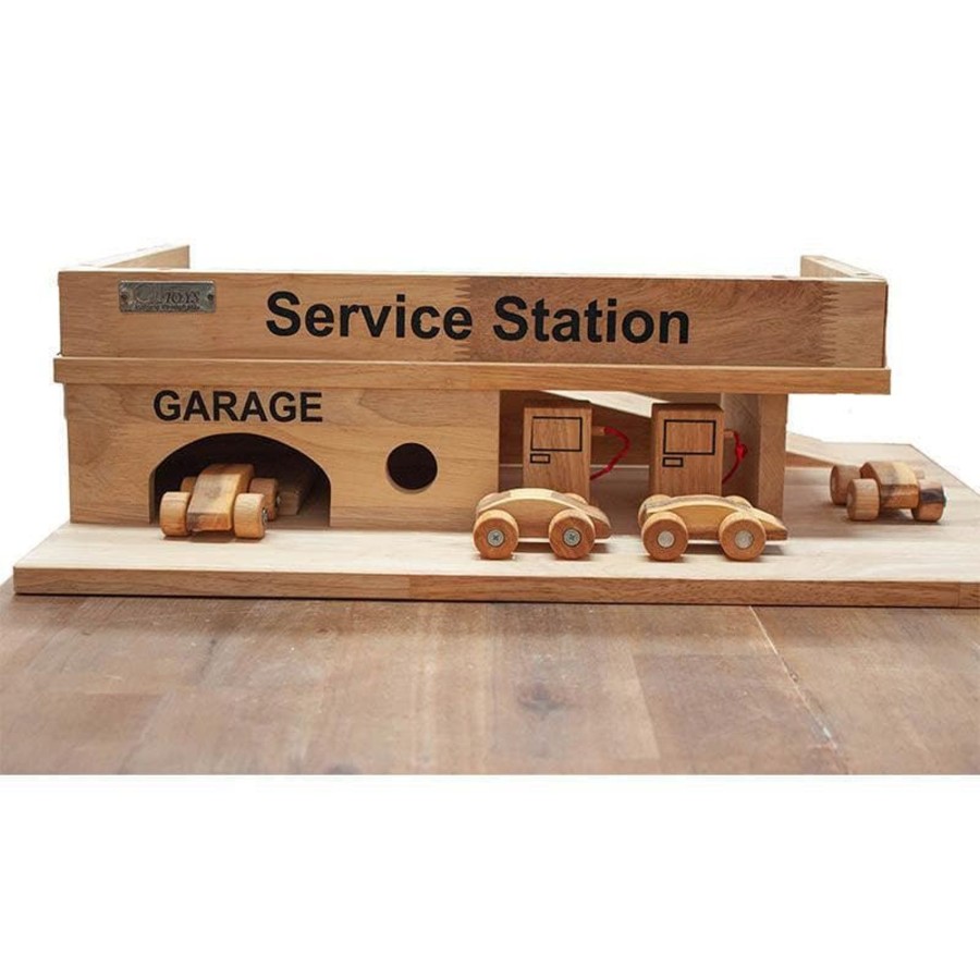 Kids Toys Qtoys Toy Garage & Ramps | Solid Wooden Service Station