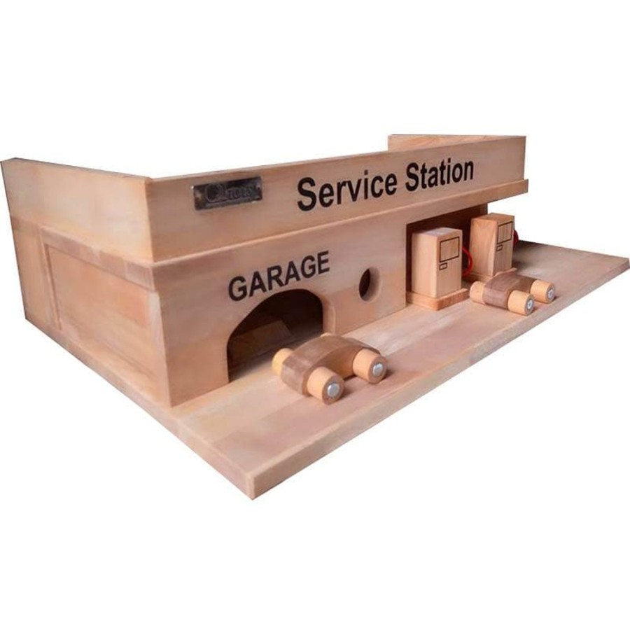 Kids Toys Qtoys Toy Garage & Ramps | Solid Wooden Service Station