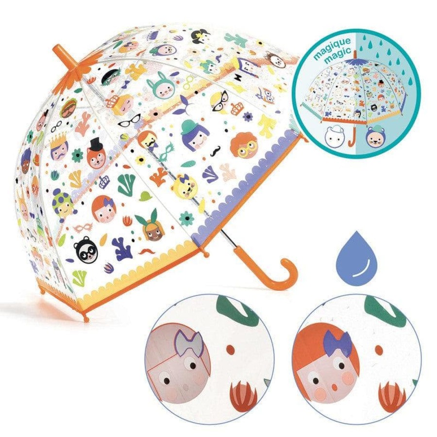 Kids Toys Djeco Kids Umbrellas | Faces Colour Change Pvc Child Umbrella