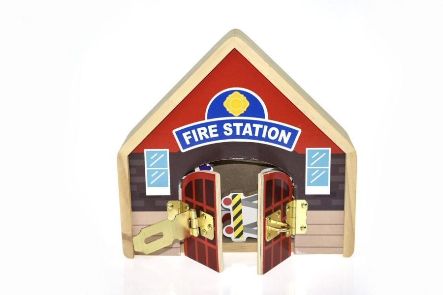 Babies & Toddlers Kaper Kidz Activity Toys | Metal Latch Playset - Firestation