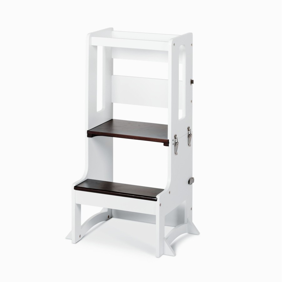 Learning Towers My Happy Helpers | Tavolo Ii Convertible Learning Tower - White Walnut