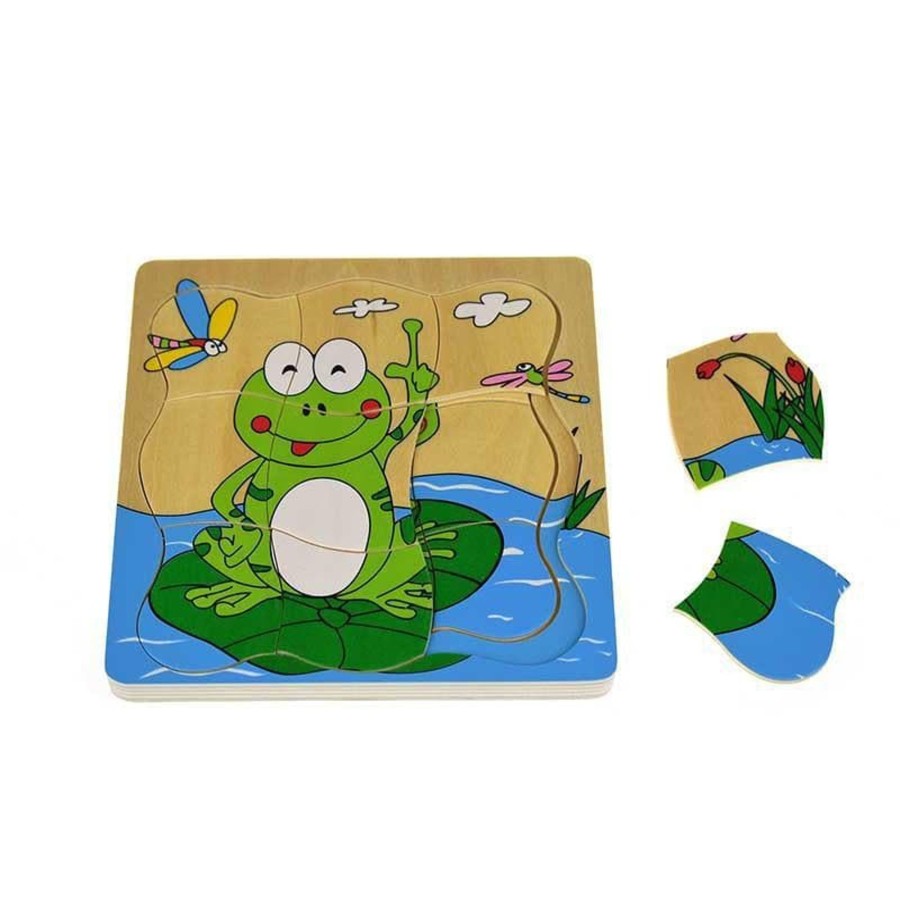 Kids Toys Kaper Kidz Wooden Puzzles | Frog Life Cycle 4 Layers