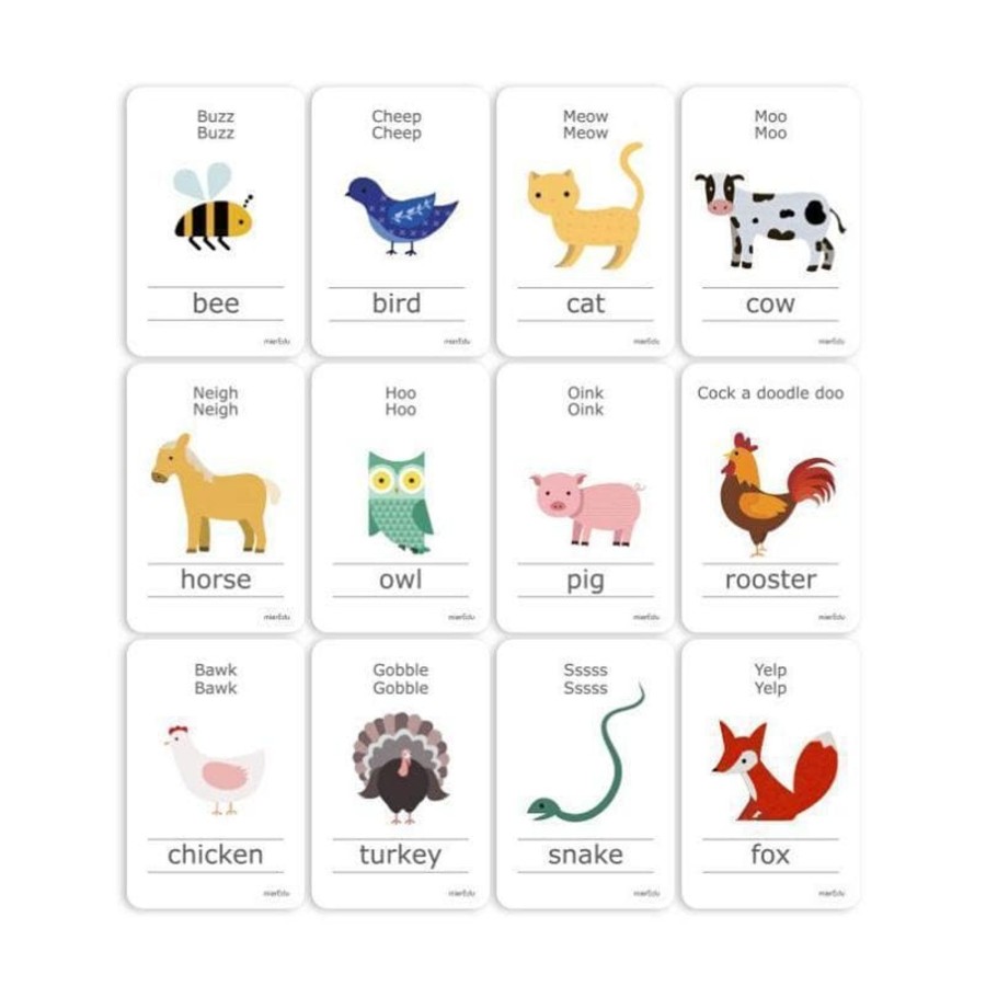 Kids Toys mierEdu Flashcards | Cognitive Flash Cards - Animal Sounds