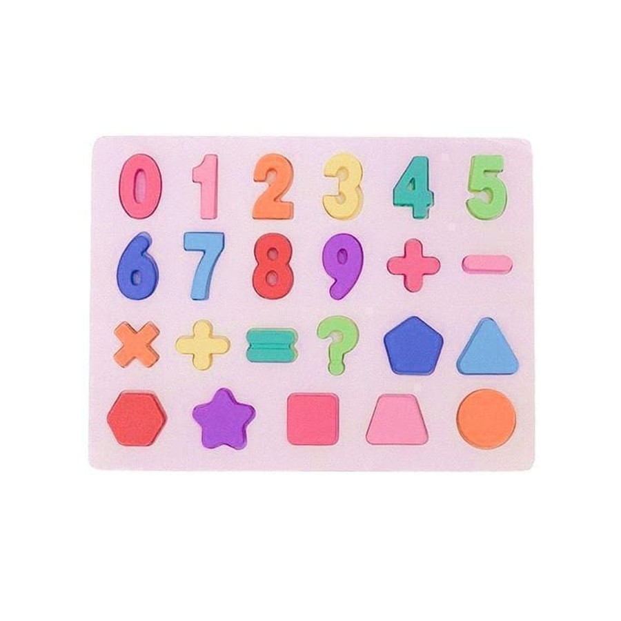 Kids Toys My Happy Helpers Wooden Puzzles | Numbers And Shapes Puzzle Set