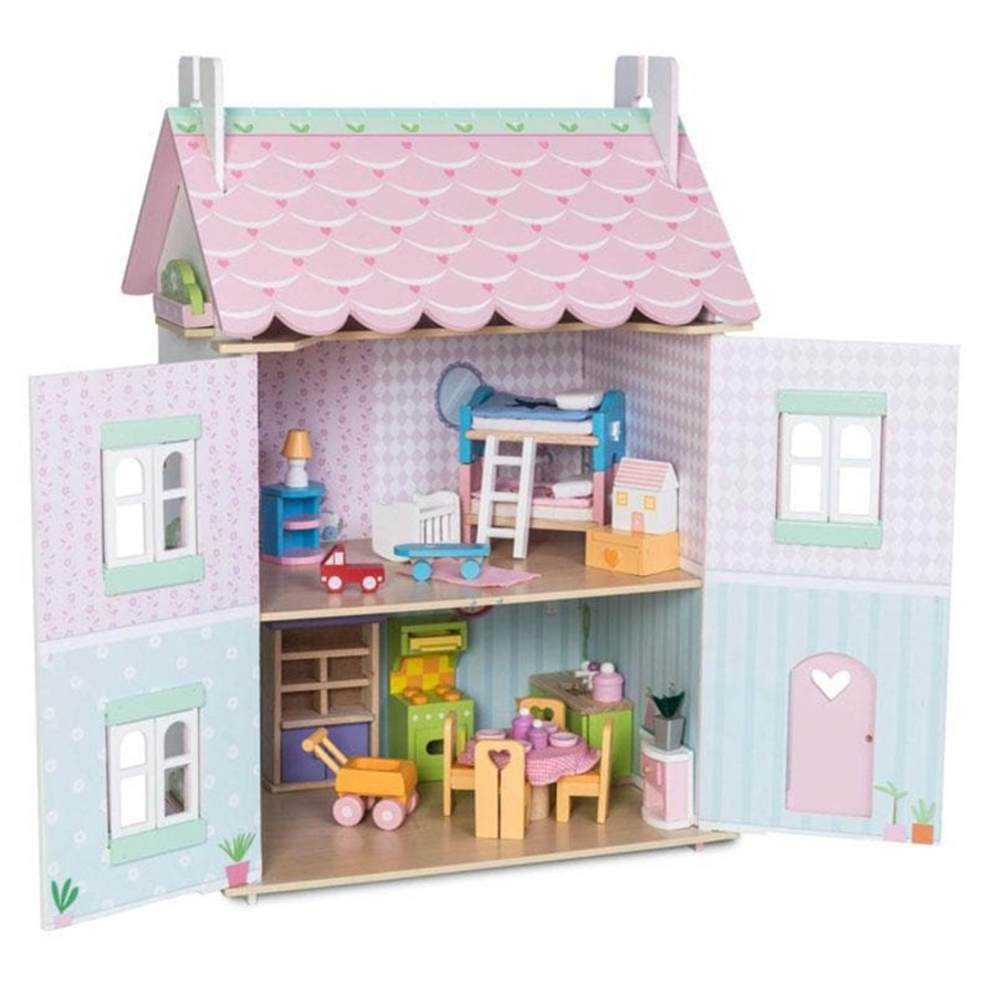 Kids Toys Le Toy Van Wooden Doll Houses | Daisylane Sweetheart Cottage With Furniture