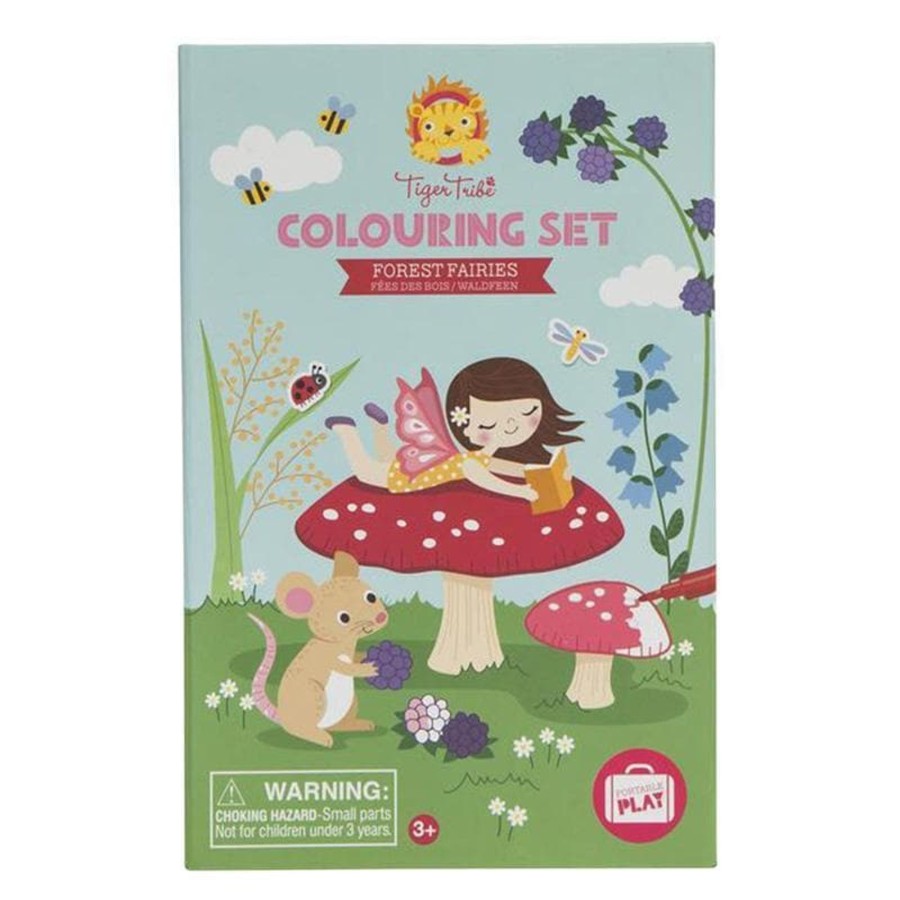 Kids Toys Tiger Tribe Colour & Paint | Colouring Set - Forest Fairies