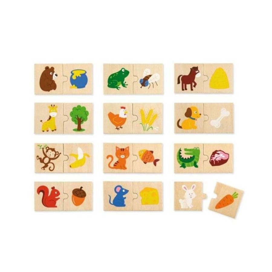 Kids Toys Viga Toys Wooden Puzzles | Viga Animals Feeding Puzzle Set