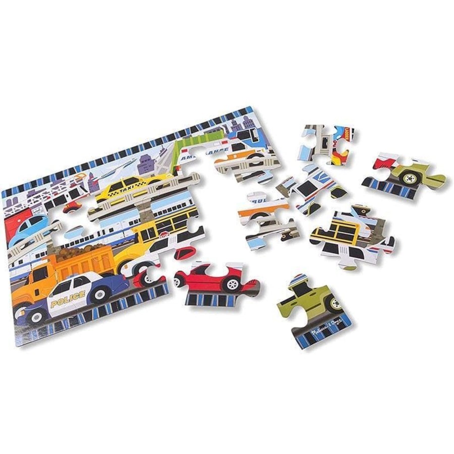 Kids Toys Melissa & Doug Jigsaws | Traffic Jam Floor Puzzle 24Pc