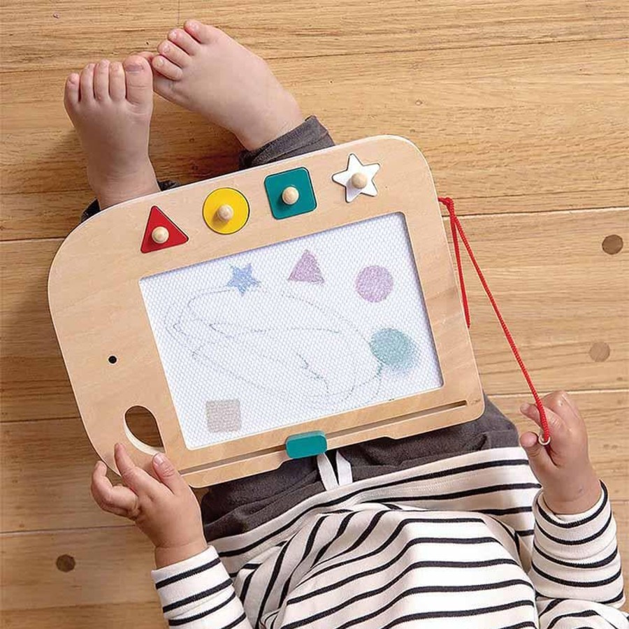 Kids Toys Petit Collage Kids Easel | Elephant Wooden Magic Drawing Board