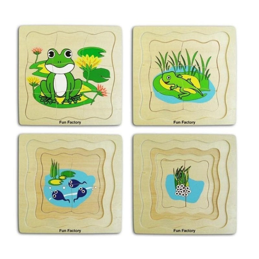 Kids Toys Fun Factory Wooden Puzzles | 4 Layer Frog Puzzle