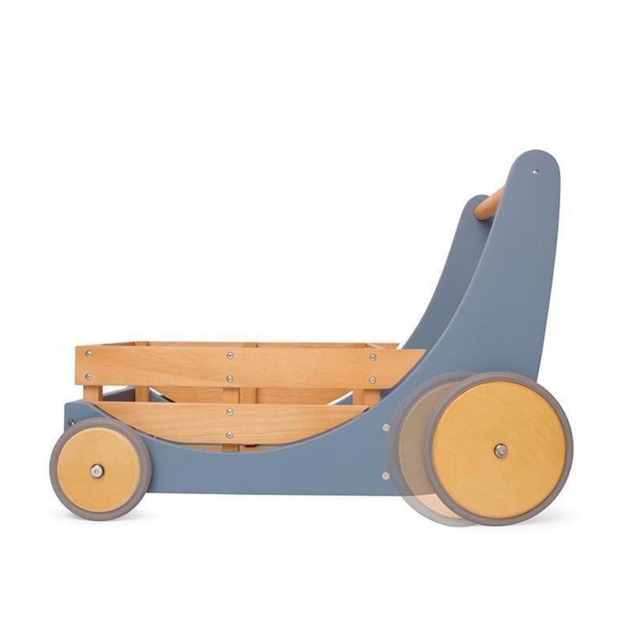 Babies & Toddlers Kinderfeets Wooden Walker Wagons | Kinderfeets Cargo Walker - Slate Blue