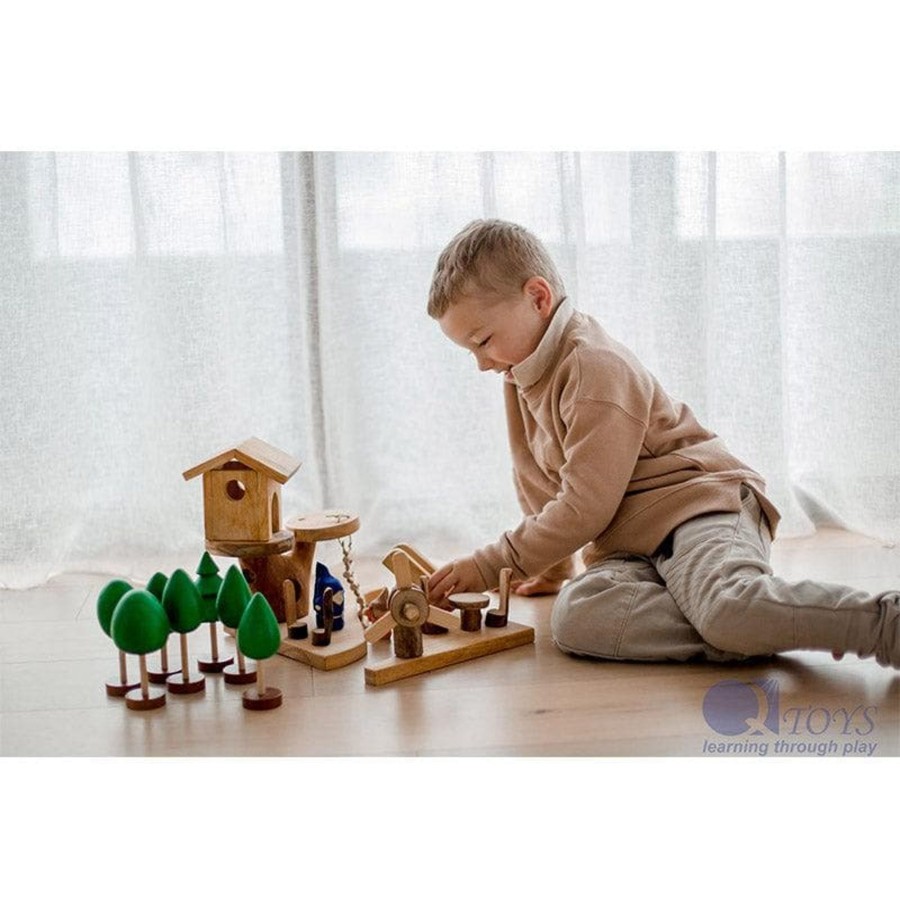 Kids Toys Qtoys Farm Animals | Wooden Tree Play Set