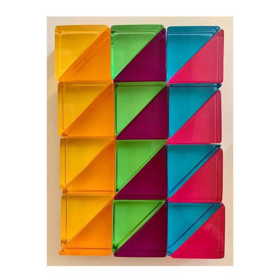 Kids Toys Papoose Gem Blocks | Lucite Large Triangles/24Pc