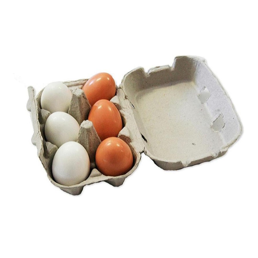 Kids Toys Fun Factory Kids Baking Sets | Egg Wood 6 Pieces In Egg Shell Carton