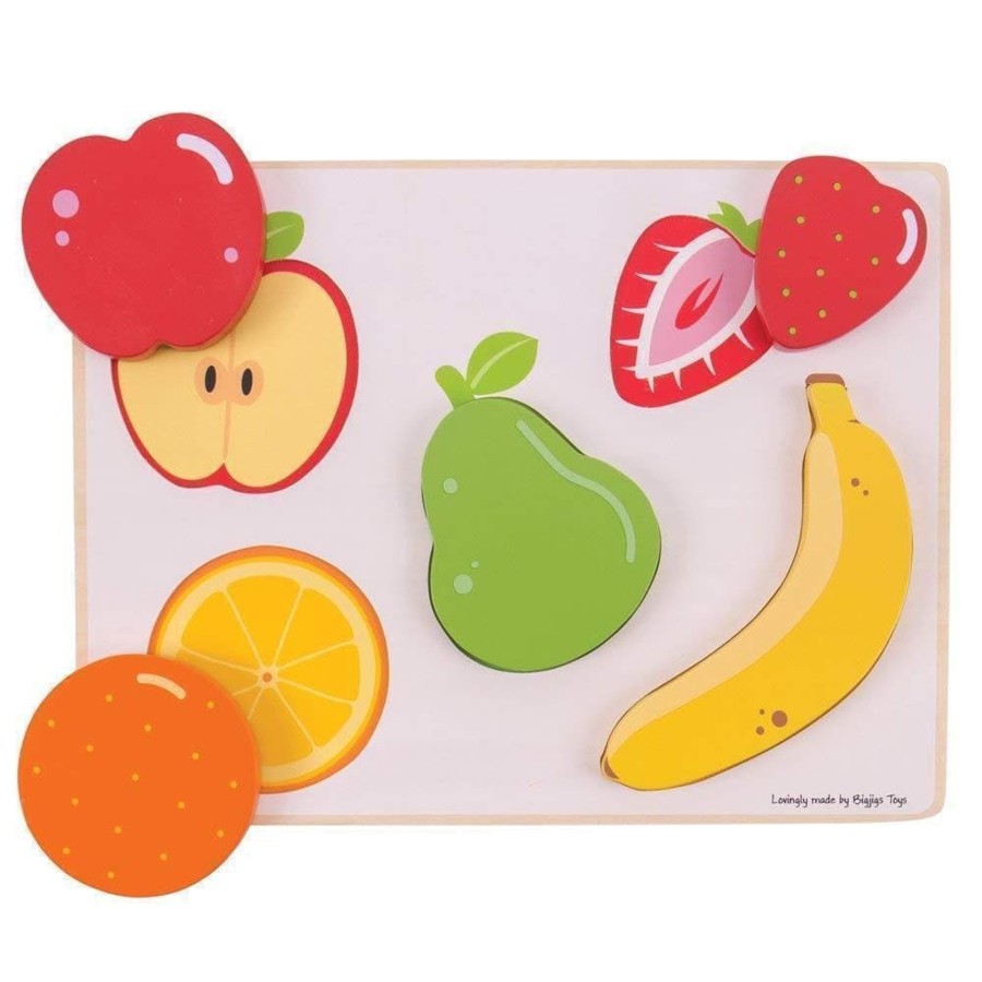 Kids Toys Bigjigs Wooden Puzzles | Lift And See Fruit Puzzle