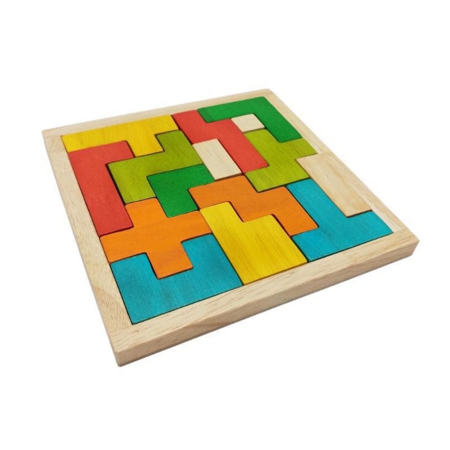 Kids Toys Qtoys Wooden Puzzles | Tetris Blocks Puzzle