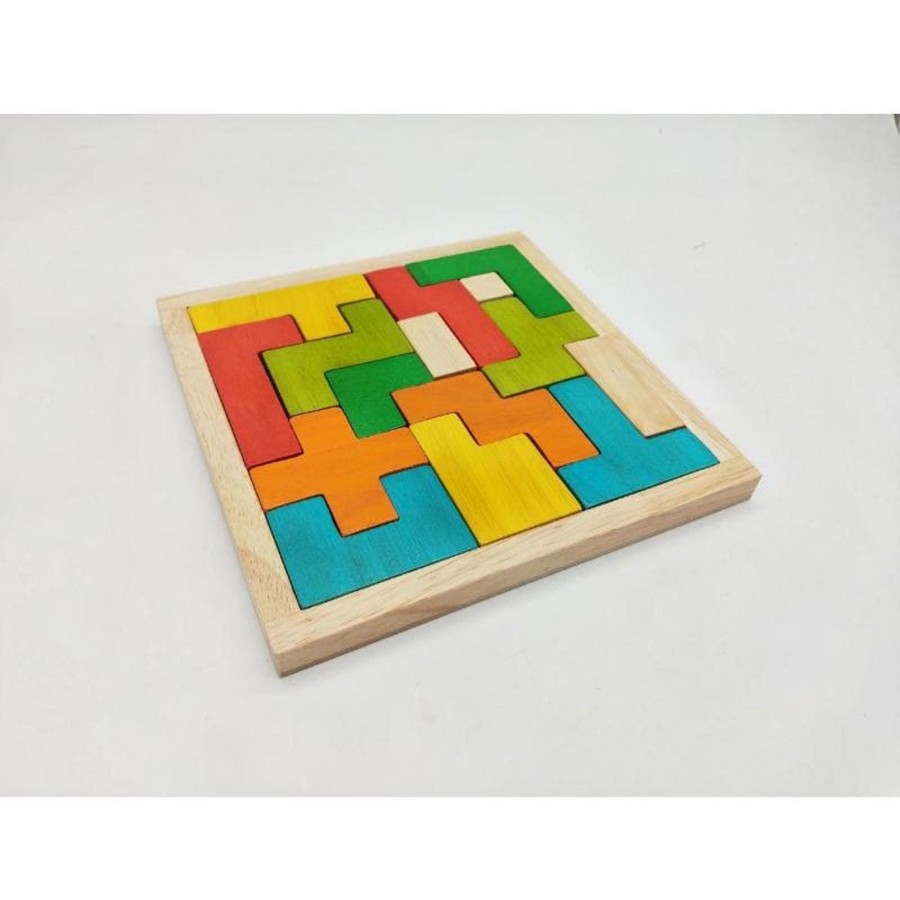 Kids Toys Qtoys Wooden Puzzles | Tetris Blocks Puzzle