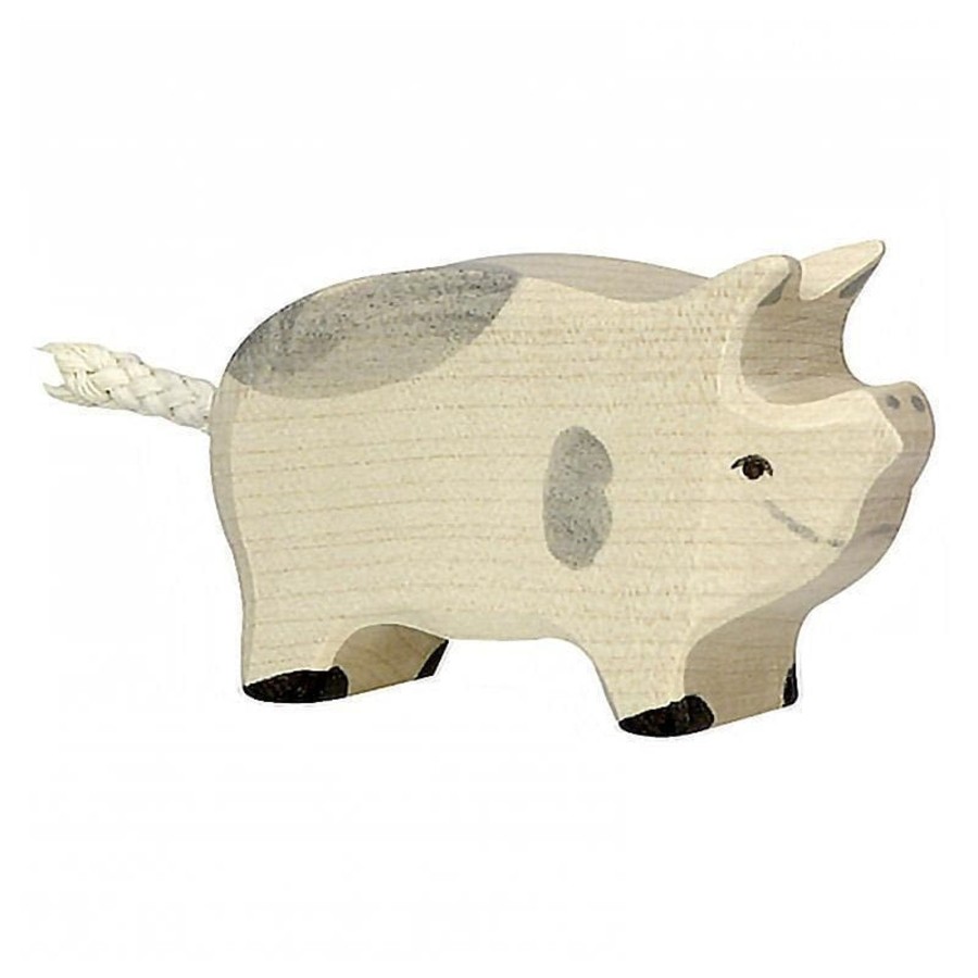 Kids Toys Holztiger Wooden Animals | Piglet - Dappled