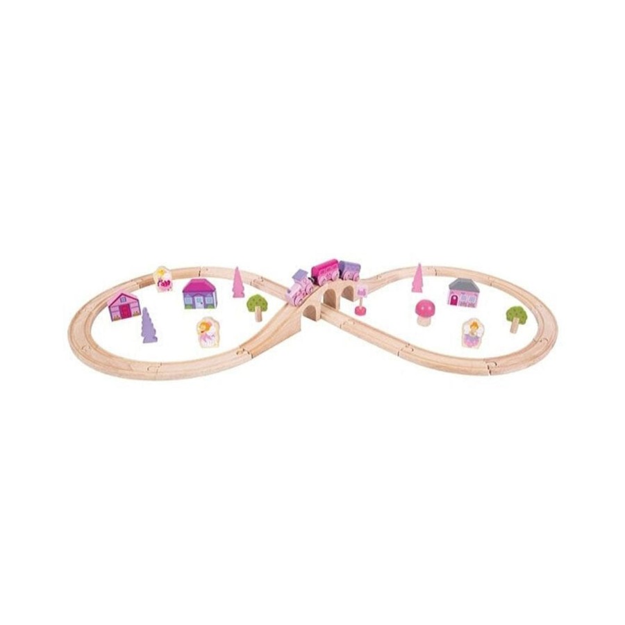 Kids Toys Bigjigs Wooden Train Sets | Fairy Figure Of Eight Train Set