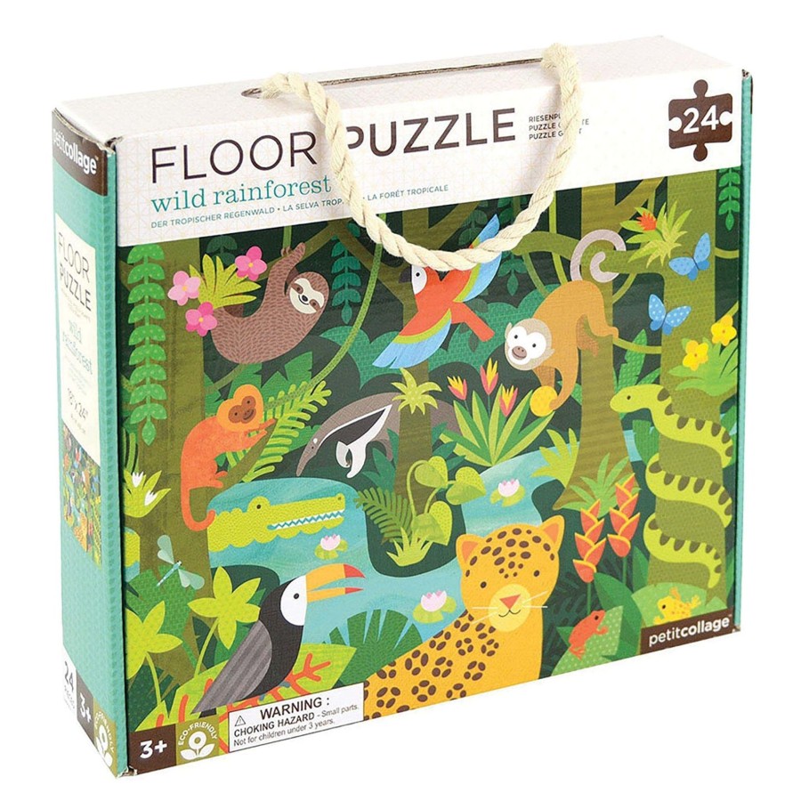 Kids Toys Petit Collage Wooden Puzzles | Wild Rainforest Floor Puzzle