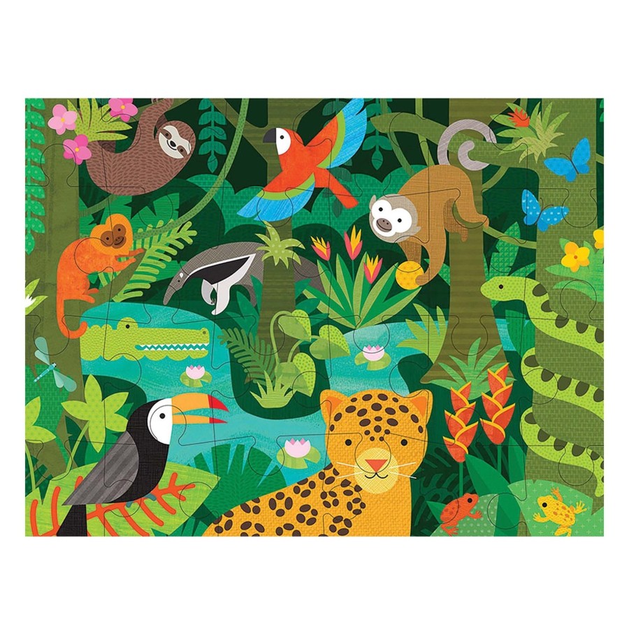 Kids Toys Petit Collage Wooden Puzzles | Wild Rainforest Floor Puzzle