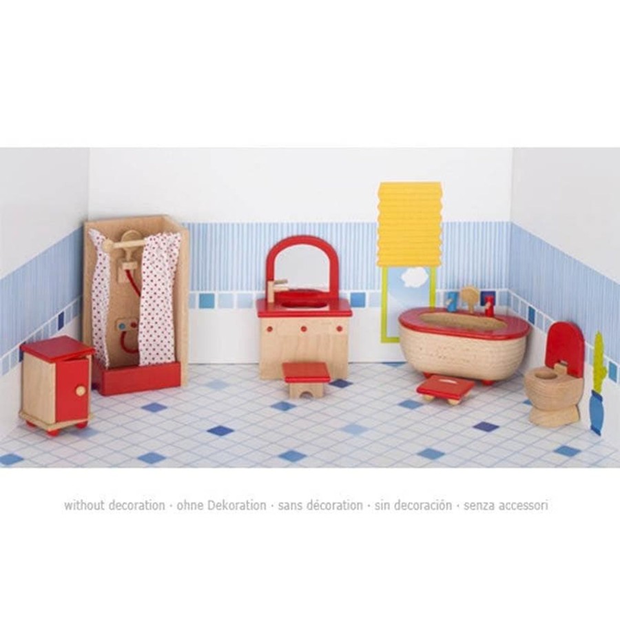 Kids Toys GOKI Doll House Furniture | Bathroom - Furniture For Flexible Puppets