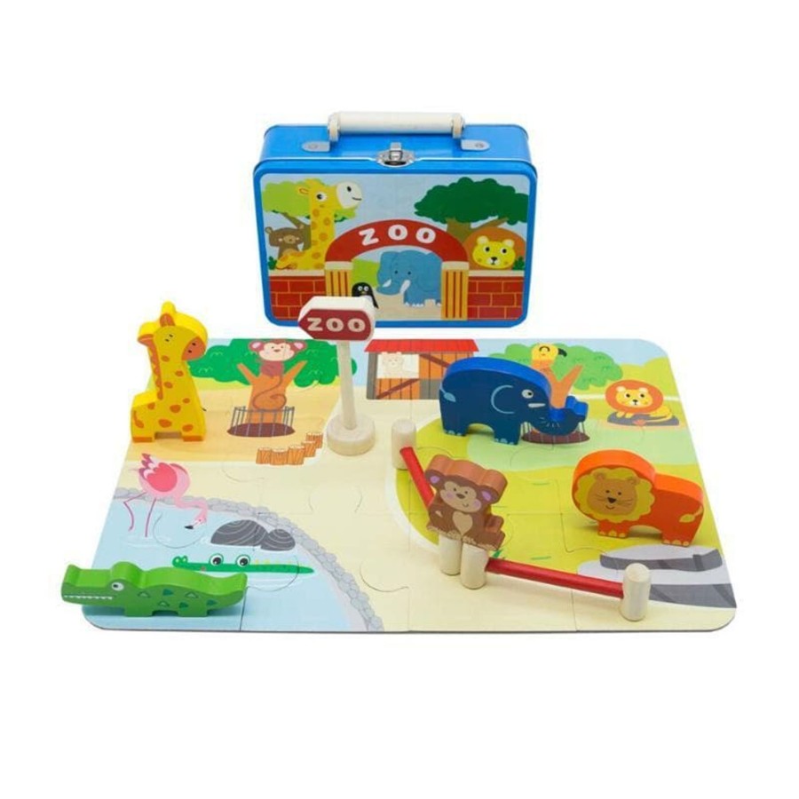 Kids Toys Kaper Kidz Small World Play | Zoo Playset In Tin Case