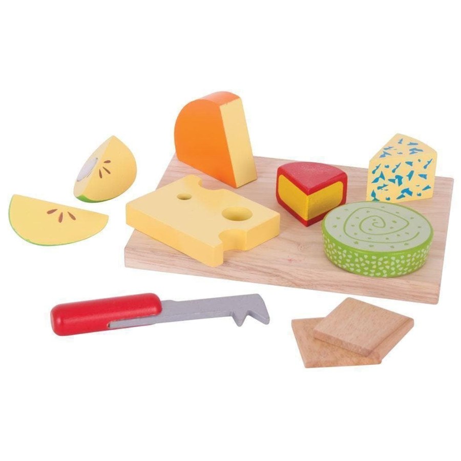 Kids Toys Bigjigs Wooden Toys | Bigjigs Wooden Cheese Board Food Set