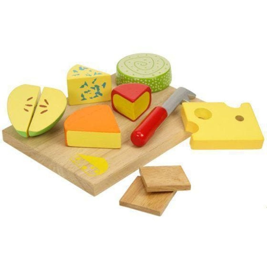 Kids Toys Bigjigs Wooden Toys | Bigjigs Wooden Cheese Board Food Set