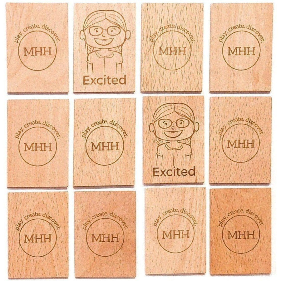 Kids Toys My Happy Helpers Mindfulness | Wooden Emotion Recognition Memory Game