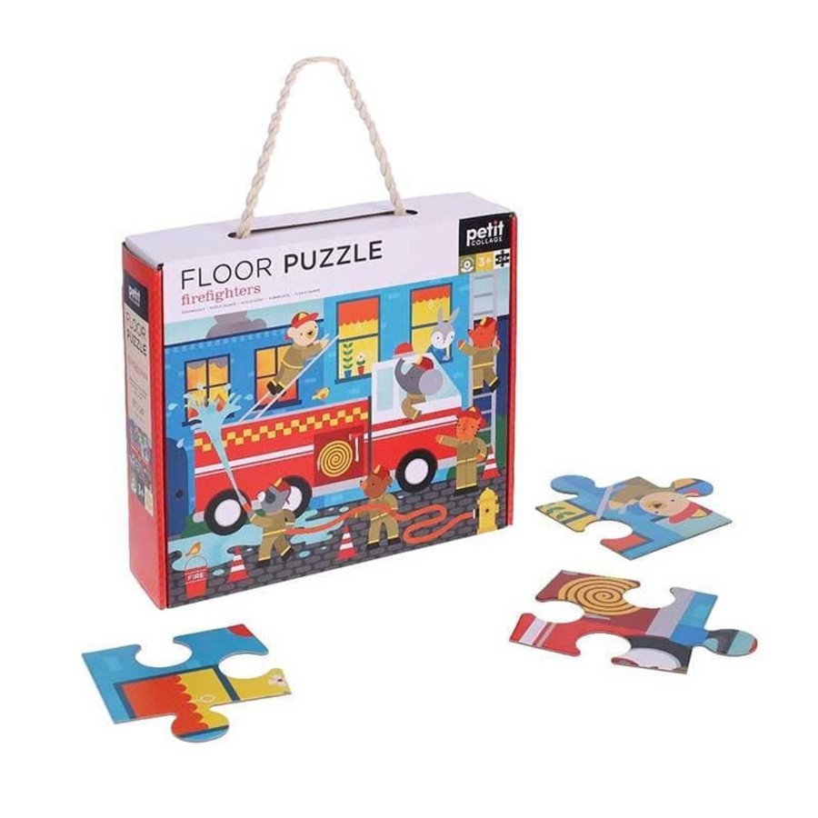 Kids Toys Petit Collage Jigsaws | Firefighters Floor Puzzle