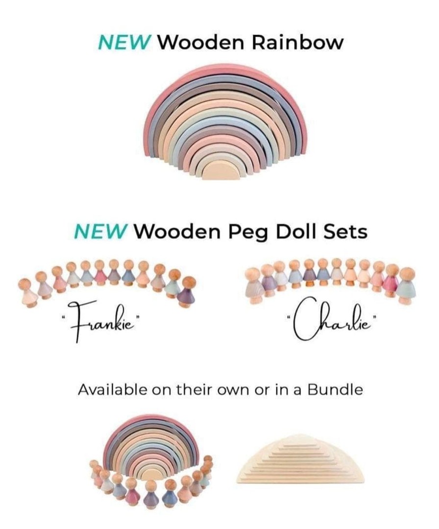 Kids Toys My Happy Helpers Wooden Rainbows | Harmony Wooden Rainbow Set