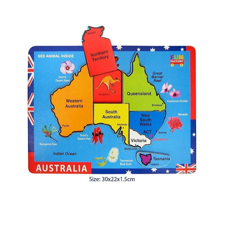 Kids Toys Fun Factory Jigsaws | Jigsaw Map Of Australia