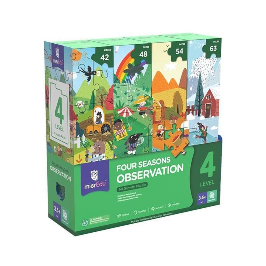 Kids Toys mierEdu Wooden Puzzles | Mi Growth Puzzle Level 4 - Four Seasons Observation